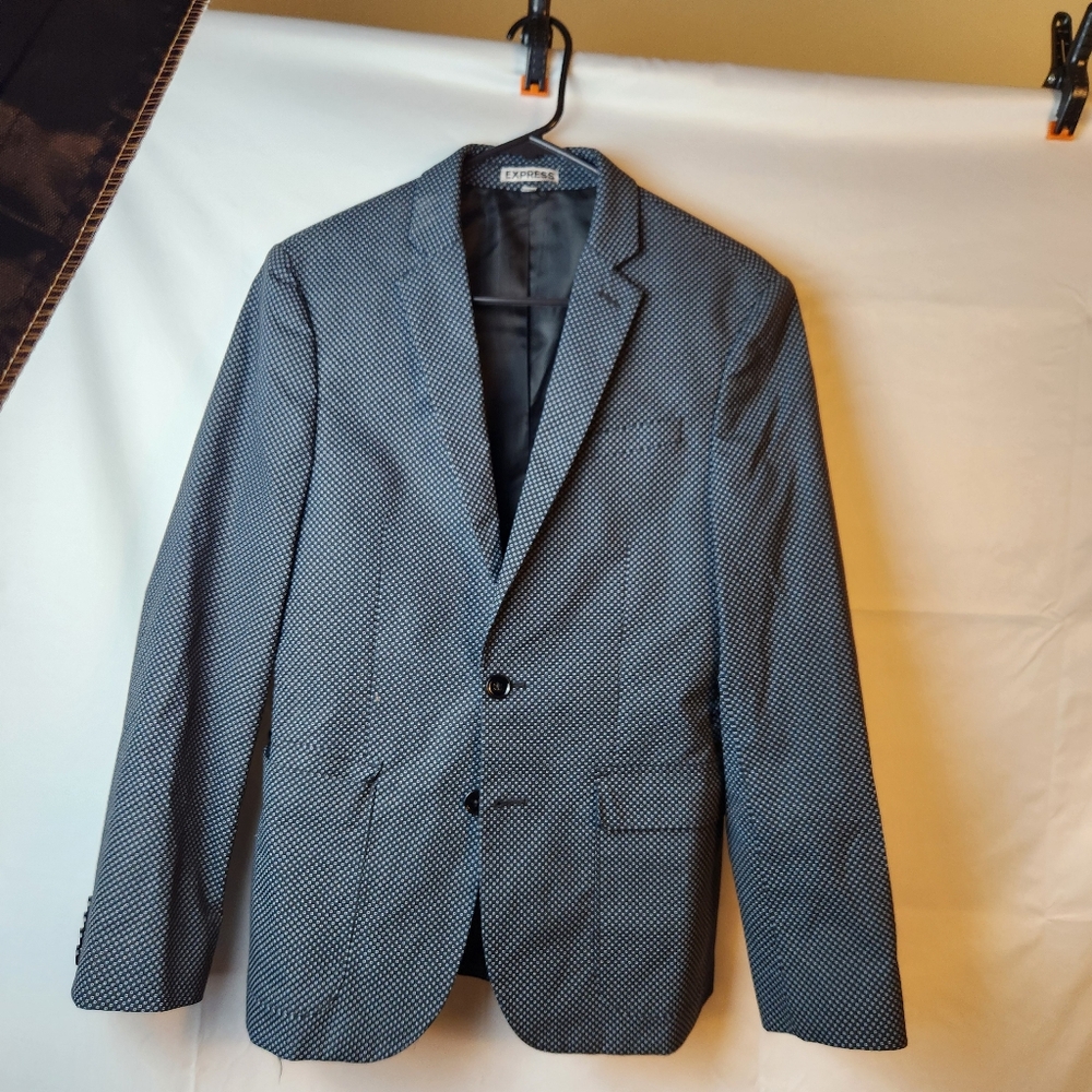 Men's Black and White Blazer